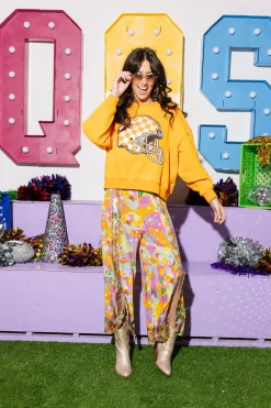 Licensed- Orange Tenn Checkered Helmet Sweatshirt