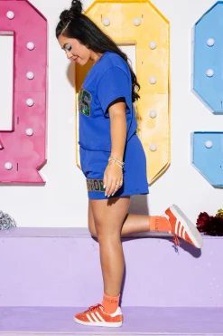 Licensed Royal Sequin 'Gators' Word Shorts