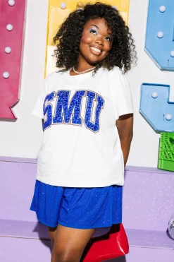 Licensed SMU Jeweled Letter Tee