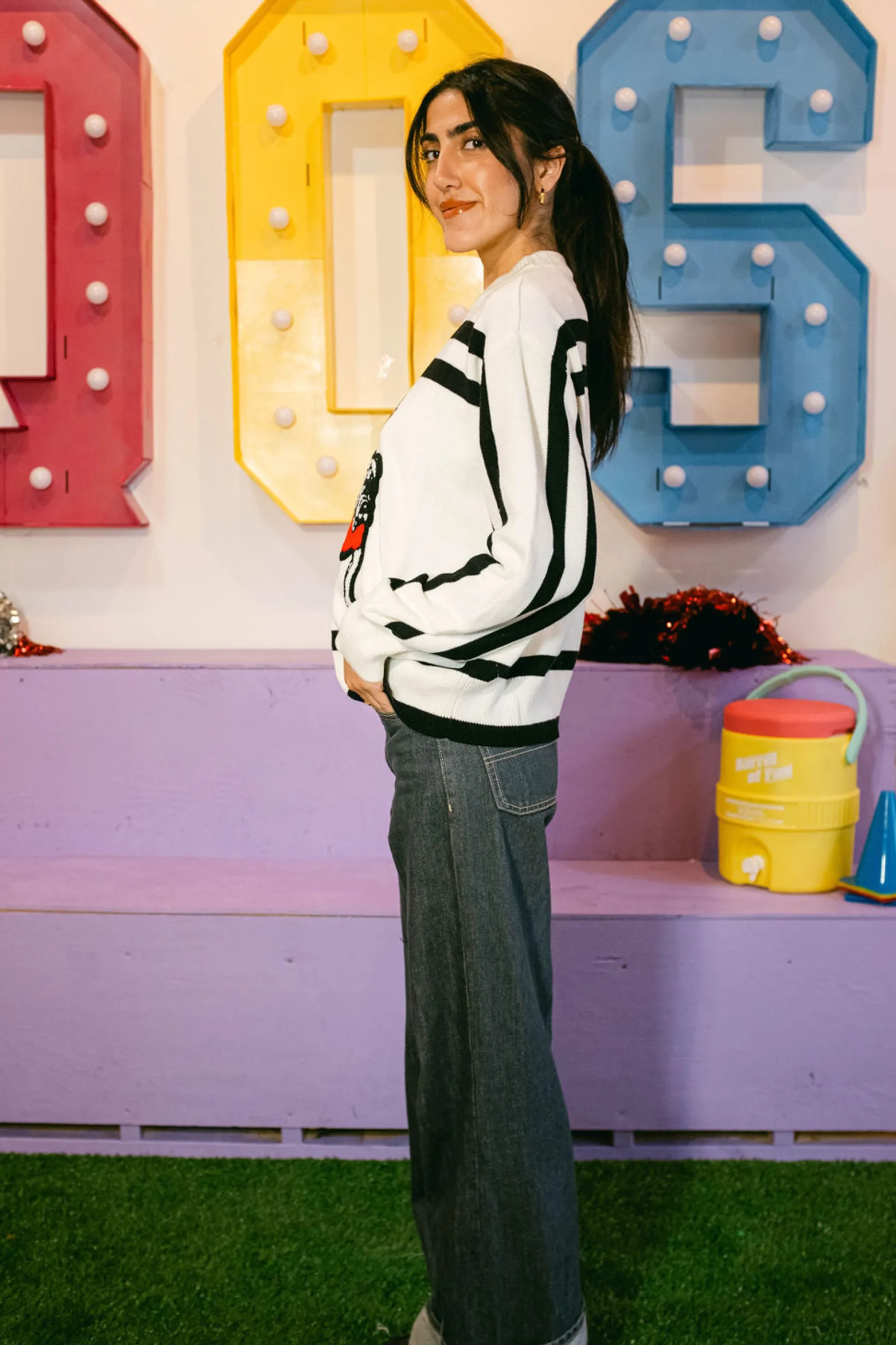 Licensed Stripe 'Georgia' Bulldog Long Sleeve Top