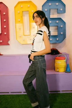 Licensed Stripe 'Georgia' Bulldog Short Sleeve Top