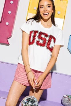 Licensed USC Jeweled Letter Tee