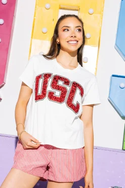 Licensed USC Jeweled Letter Tee