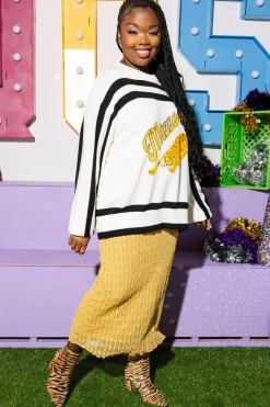 Licensed- White & Black 'Mizzou' Stripe Long Sleeve Sweater