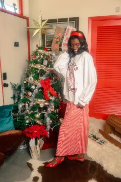 Licensed- White & Red 'Holidays Are Coming' Santa Coca-Cola Sweatshirt