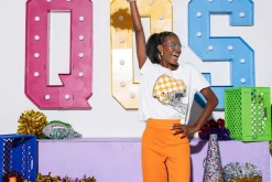 Licensed- White & Tenn Orange Checkered Helmet Tee