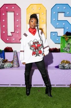 Licensed- White, Black & Red Texas Tech Raider Red Jersey Sweatshirt