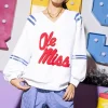 Licensed- White, Blue & Red 'Ole Miss' Jersey Sweatshirt