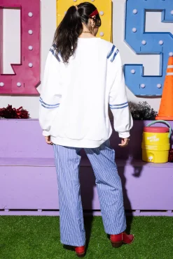 Licensed- White, Blue & Red 'Ole Miss' Jersey Sweatshirt