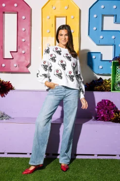 Licensed- White Carolina Helmet Sweatshirt