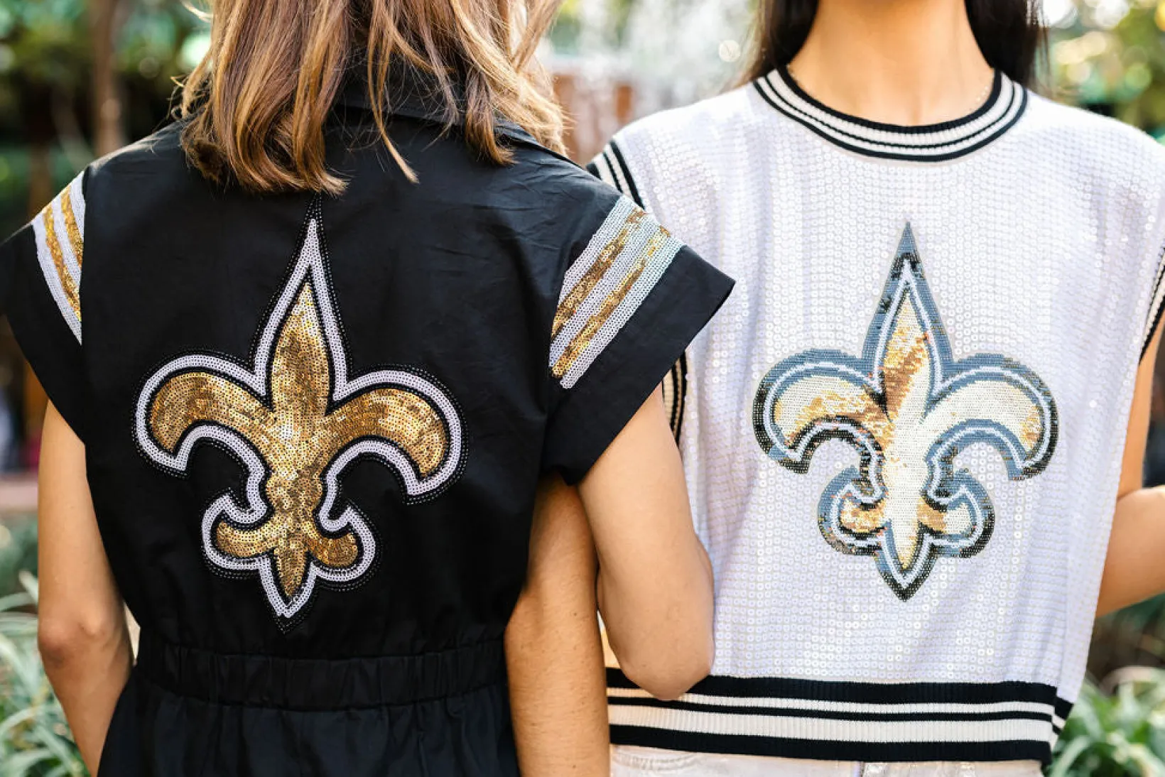 Licensed White Full Sequin Fleur De Lis Sweater Vest