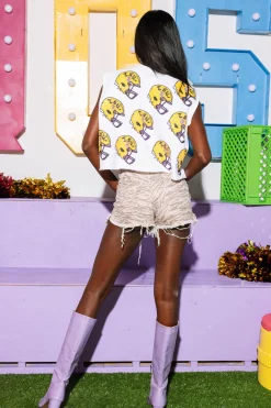 Licensed- White 'LSU' Helmet All Over Tank