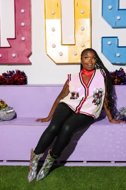 Licensed- White, Red & Black Texas Tech Full Sequin Button Up Sweater Vest