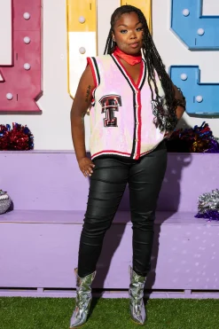 Licensed- White, Red & Black Texas Tech Full Sequin Button Up Sweater Vest