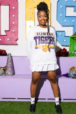 Licensed-Grey 'Clemson Tigers' Vintage Sweatshirt