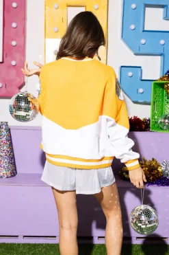 Licensed-Orange & White Two Toned Holographic 'Tennessee' Sweatshirt