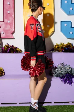 Licensed-Red & Black Two Toned Holographic 'Texas Tech' Sweatshirt