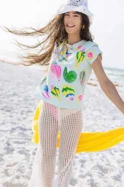 Light Blue Colorblock Shell Tee