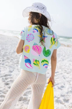 Light Blue Colorblock Shell Tee