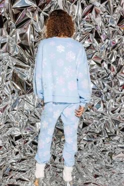 Light Blue Iridescent Snowflake Sweatshirt