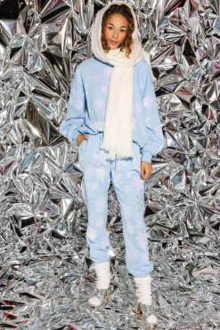 Light Blue Iridescent Snowflake Sweatshirt