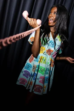 Light Blue Phone Collar Dress