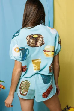 Light Blue Queen of Breakfast Short