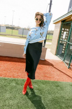 Light Blue Scattered Baseball Bat Sweatshirt