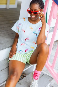 Light Blue Scattered Shrimp Tee