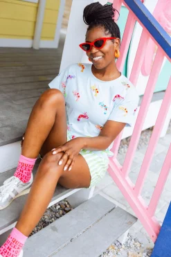 Light Blue Scattered Shrimp Tee