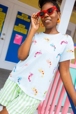 Light Blue Scattered Shrimp Tee
