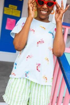 Light Blue Scattered Shrimp Tee