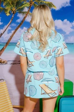 Light Blue Umbrella & Chair Top