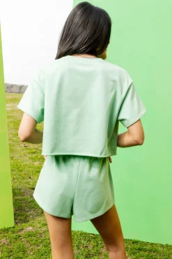 Light Green 'Lucky' Short Sleeve Top