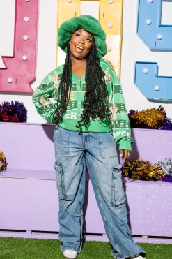 Light Orange & White Touchdown Cardigan