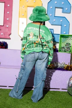 Light Orange & White Touchdown Cardigan