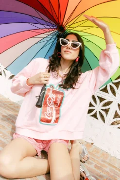 Light Pink Butterfly & Coca-Cola® Can Sweatshirt