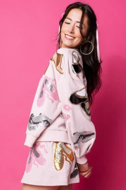 Light Pink Dance Shoes Sweatshirt