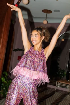 Light Pink Multi Feather Tank