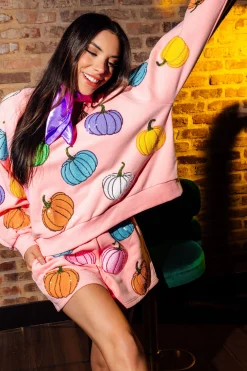 Light Pink Multi Pumpkin Shorts