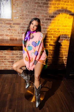 Light Pink Multi Pumpkin Shorts