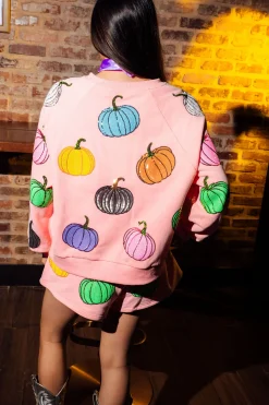 Light Pink Multi Pumpkin Shorts