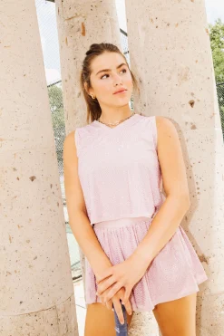 Light Pink Rhinestone Active Tank