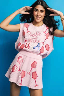 Light Pink Rose In The USA Sweater Vest