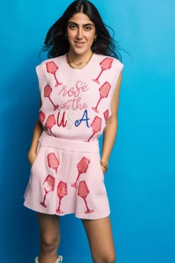 Light Pink Rose In The USA Sweater Vest