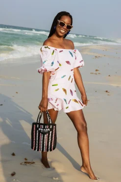 Light Pink Umbrella Poof Sleeve Dress