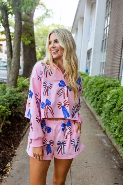 Light Pink USA Bow Short