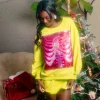 Lime Green Grinch Heart X-Ray Sweatshirt