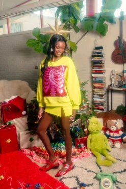 Lime Green Grinch Heart X-Ray Sweatshirt