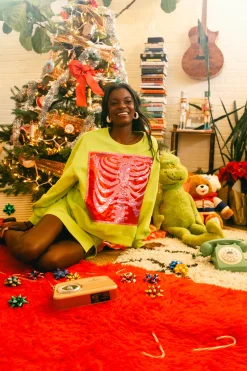 Lime Green Grinch Heart X-Ray Sweatshirt